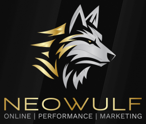 Logo der Online-Marketing und Webdesign Agentur Neowulf, spezialisiert auf SEO, digitales Marketing und Webdesign Darunter der Claim: Online Performance Marketing. 